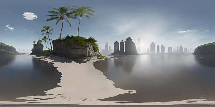 (8k, RAW photo, best quality, masterpiece:1.2),(realistic, photo-realistic:1.37),octane render,ultra high res,ultra-detailed,professional lighting,photon mapping,radiosity,physically-based rendering,ue5,((island sanctuary)),((ancient fallen kingdom)),((reflections in water)),((raytracing)),((drowned city)),(depth of field),landscape, <lora:SkyboxV1-36:0.8>
