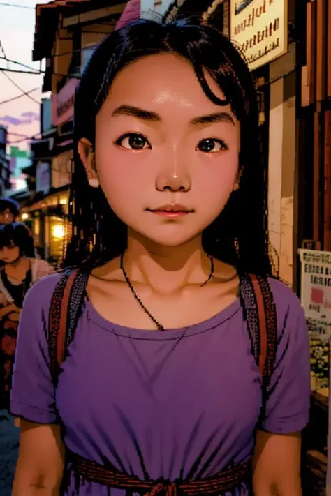 <lora:c64Graphics_v10:0.7>, pixelart, close up of 1girl 24 y.o, portrait, Thailand, dusk, small town, crowded street