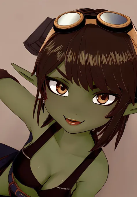 <lora:lyx:0.8>, lyx, 1girl, solo, mechanic pants, goggles on head, portrait,, (seductive, alluring, charming:1.3), (highly detailed, high quality:1.3)