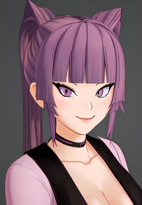 <lora:kunoichi_masako:0.8>, kunoichi_masako, 1girl, solo, ninja, portrait, smirk, (seductive, alluring, charming:1.3), (highly detailed, high quality:1.3)