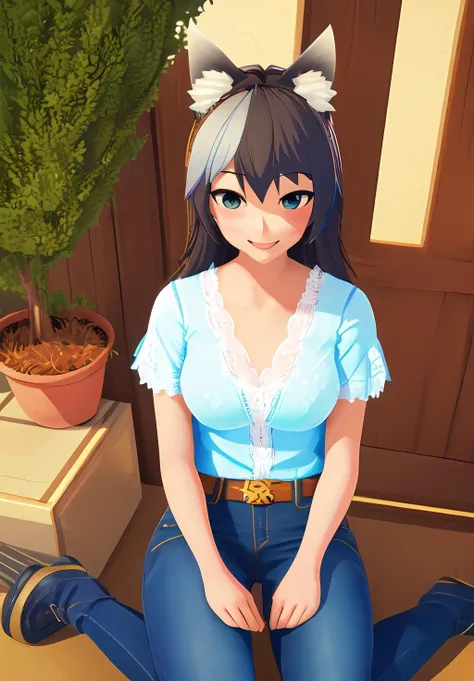 <lora:kana:0.8>, kana, 1girl, solo, smirk, sitting, (masterpiece, best quality, absurdres, detailed, ultra-detailed:1.3), (trending on CGSociety, trending on pixiv, contest winner:1.3)