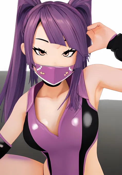 <lora:kunoichi_masako:0.8>, kunoichi_masako, 1girl, solo, ninja, face mask, (seductive, alluring, charming:1.3), (highly detailed, high quality:1.3)
