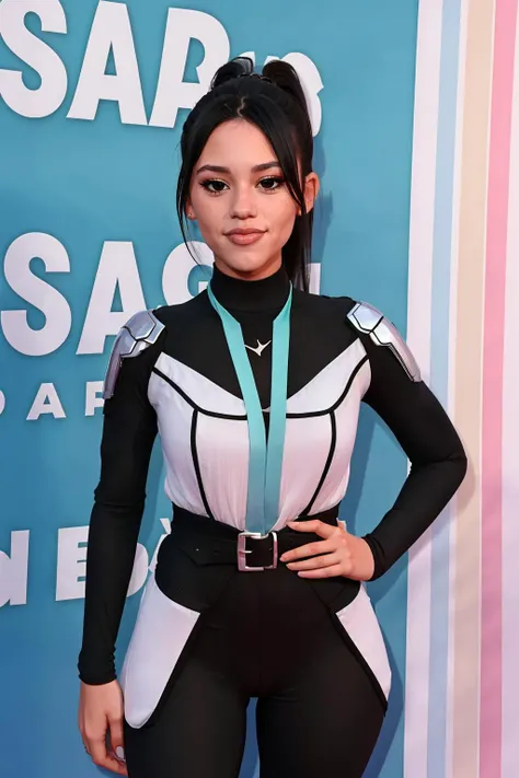(( jennao)), sage(valorant), 1girl,sage bodysuit, black pant, ponytail, black hair, medium breasts, masterpiece, best quality, face of jenna ortega, <lora:Jenna Ortega:0.5> <lora:sage:0.9>
