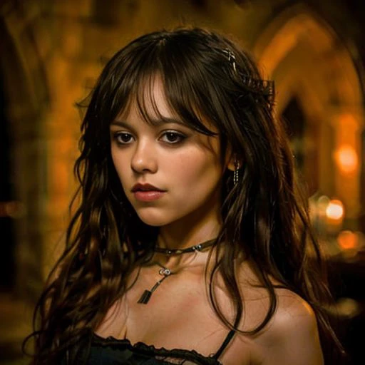 RAW photo, a portrait photo of JennaO woman, one of Dracula's vampire brides, nighttime, inside Castle Dracula at night, midnight light, (high detailed skin:1.2), 8k uhd, dslr, soft lighting, high quality, film grain, Fujifilm XT3
<lora:Jenna Ortega:1>
<lora:URPM:0.5>