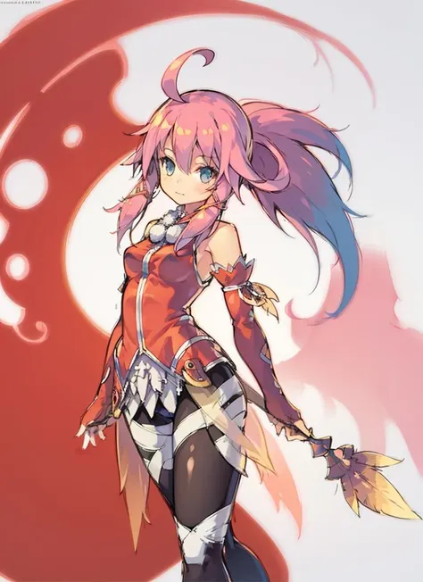 kemono, long pink hair in a ponytail, green eyes, cat ears and tail, a mage dress, white background, high res, ultrasharp, 8K, masterpiece, full body