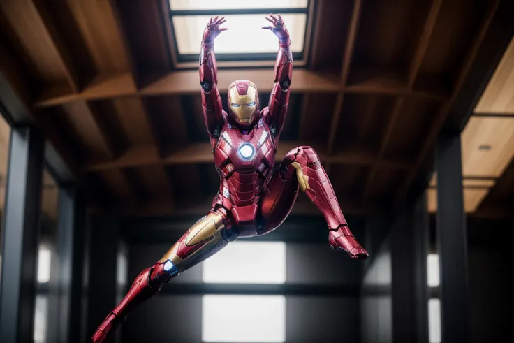 marvel movies,full body,photo of a 18 year old girl,ironman,practicing Gymnastics,happy,ray tracing,detail shadow,shot on Fujifilm X-T4,85mm f1.2,sharp focus,depth of field,blurry background,bokeh,lens flare,motion blur,<lora:add_detail:1>,