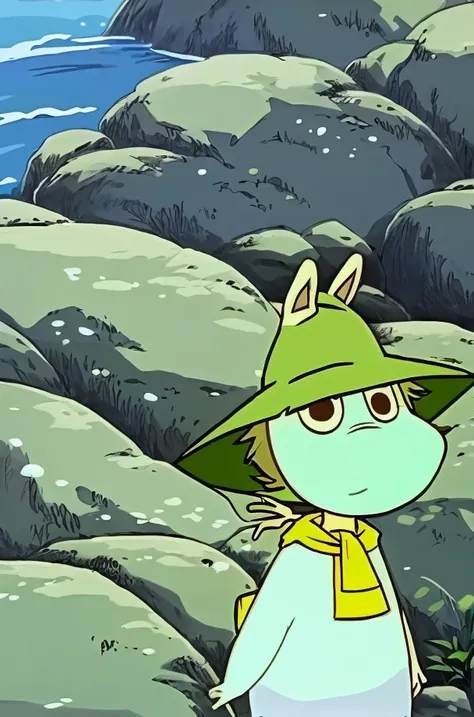 multiple, moomin, snufkin, 2boys, outside, sunny <lora:moominLORA_moominv12:1>