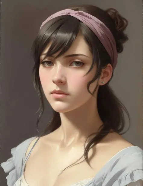 concept art, oil pastel painting , moody gray colors , gritty, messy stylestyle of Malika Favre, Ilya Kuvshinov, Franz Xaver Winterhalter, Alice Pasquin(cel shaded:1.2), 2d, (oil painting:1.2) highly detailed, jeremy mann, Sad expression,
Noble rich aristocratic girl with high detail skin in new 1800 noblewoman outfit,
Sad emoticons, sad emoticons and teary eyes, random hair color, hair accessories and bandanas,
