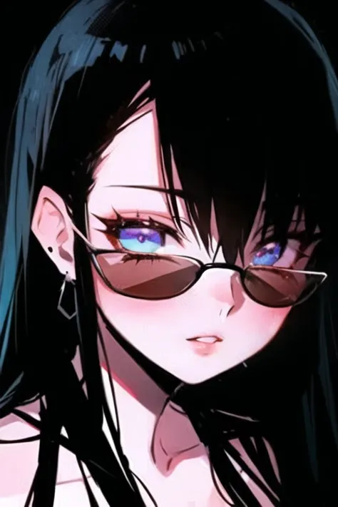 (Portraits:1.4), (masterpiece:1.2, best quality:1.2), from above, upper body,
1girl, Look up, face focus, extremely detailed face, extremely detailed eyes, good-looking, make up, finger on lips, sunglasses, fashion wear, earrings,