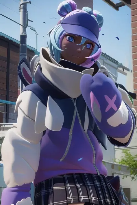 a woman skydiving in the sky, (full body) <lora:Bunny BrawlerLunaLoRA:1> luna, dressed, bunny, with, ears, and, mask, big smile, beautiful eyes, beautiful girl, high detail skin, high detail eyes, high detail hair, highres, ultra detailed, horny smile, Highly detailed,masterpiece, best quality