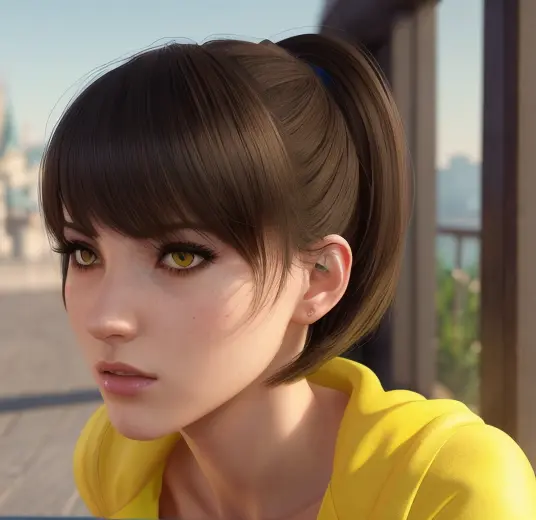 Beautiful, athletic,slender girl,bobcut, bangs,[white tankyop],(yellow jacket),(yellow trackpant),Nike shoes, sensuous sexy pose, lusty horny, natural pussy, erotic, sensuous, Orientalism face, very detailed eyes, hype realistic, beautiful and symmetrical face, volumetric lighting, masterful intricate art. excellent lighting, high detail 8 k,hentai,porn,rule34,masterpiece, best quality, 1girl , realistic, anime,glare, Iridescent, Global illumination, real hair movement, realistic light, realistic shadow,sunlight,pin-up,3d,anime,disney,full view,((running))