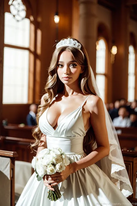 masterpiece,extremely detailed CG unity 8k wallpaper, realistic, Close Up:1.4, 
//
1girl, Blonde, Wavy Hair, long hair, sexy body, face details:1.4, upper body:1.4, 
//
(wedding, bride:1.2), in church, standing
//
 <lora:Selti-01:1>