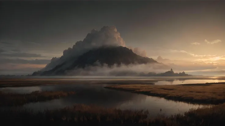 a profestional picutre of Blackwater Marsh: A dark and eerie marshland shrouded in mist. The still waters are tainted black, and strange lights dance in the distance. <lora:engineering_cards:1> wide angle, landscape , photorealism,unreal 5 daz, extremely detailed artgerm greg rutkowski greg,((ultrasharp)),((masterpiece)),((best quality)),((ultradetailed)),((intricated details)), extremaly detailed background, <lora:add_detail:0.7> ultra realistic,32k,RAW photo, 8k uhd,dslr,soft lighting,high quality,film grain, beautiful and aesthetic,extremely detailed, natural shadwos,