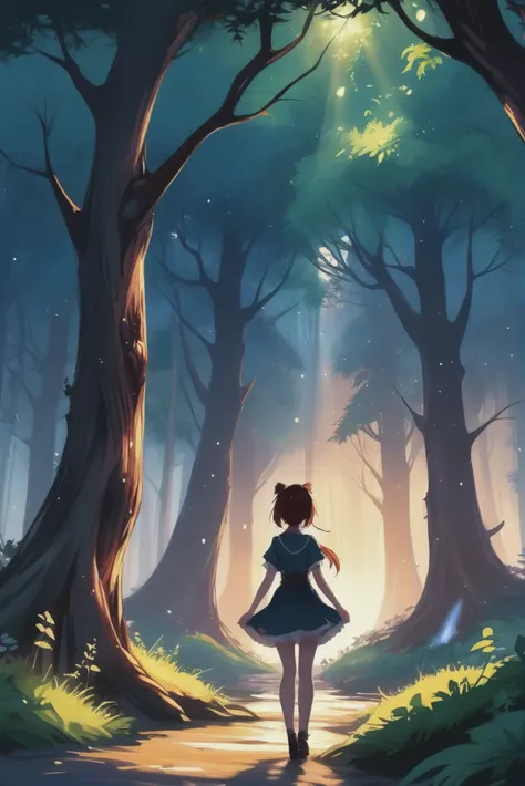 anime digital painting, Enchanted Forest<lora:EnvyStarlightAnime04:1>