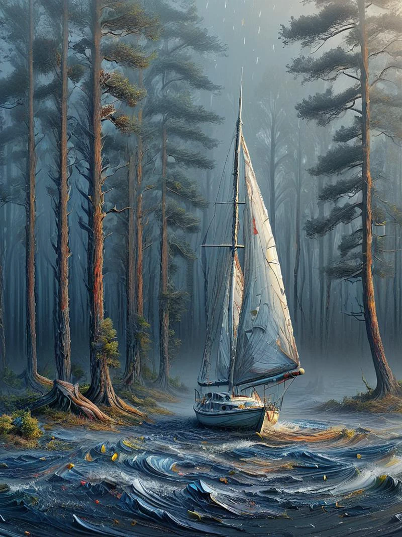 sailboat, light particles, lined lighting, in misty fog, dark fog background,
curved trees, water vortex, reflections, wind vortex, damage paper, drowning, blue fog, white fog,
emergency countermeasures, scorching weather, synthwave,
fireflies, complex background, intricate details,
suthin tones, hyperdetailed, muted colors, faded ink, ink smears, ink stains, ink splashes, ink illustration,
<lora:Todd_McFarlane__associated_Artists_of_Image_Comics_Spawn_Issues_1-11_expanded_dataset_Art_Style_PonyXL:0.5>, <lora:BoldToon:0.7>, <lora:Acrylic_Paint_Style_SDXL:1>, <lora:envyStarlightAnime04_v10:1>,