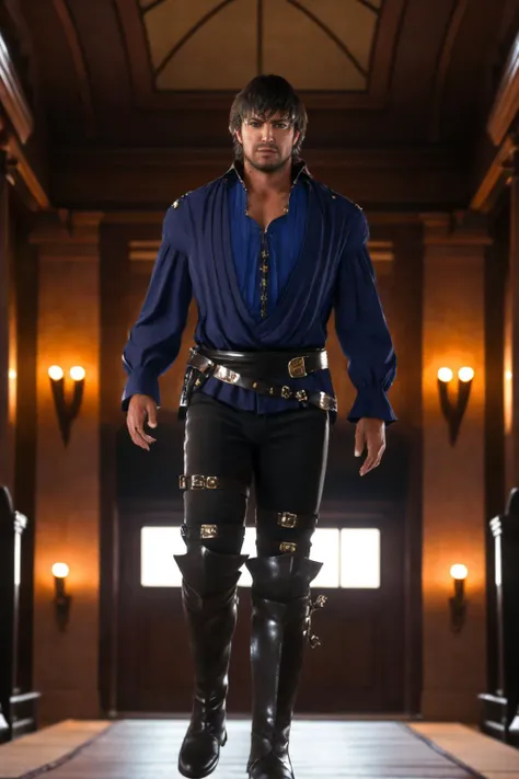 Best quality,masterpiece,ultra high res,1boy,barnabas_tharmr,looking at viewer,full body,(barnabas_outfit:1.2),