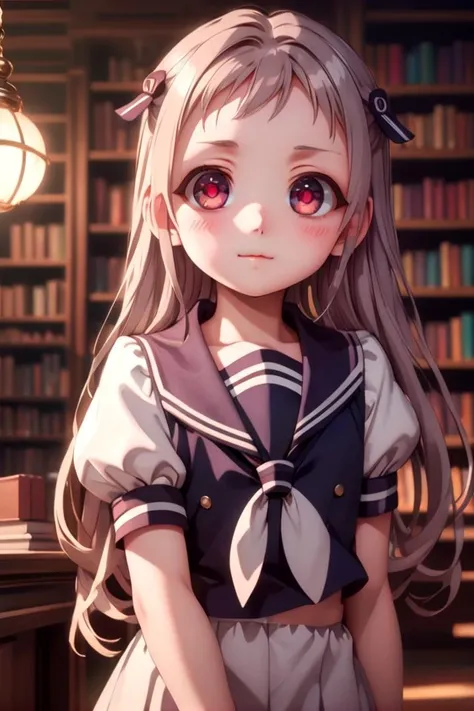 <lora:nene-000010:0.7>
1girl named yashiro_nene, standing alone in a library, she has multicolored eyes
she is wearing a school uniform with puffy sleeves and a sailor collar,
hair ornament,
The soft lighting and detailed surroundings create an immersive environment where imagination runs wild hyper-detailed,
hyper-detailed face, high quality visuals, dim Lighting, sharply focused, octane render, 8k UHD