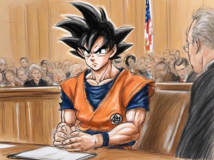 Masterpice,High Quality,
<lora:PE_CourtRoomSketch:0.8> PECourtRoomSketch,
courtroom,son goku from dragonball z