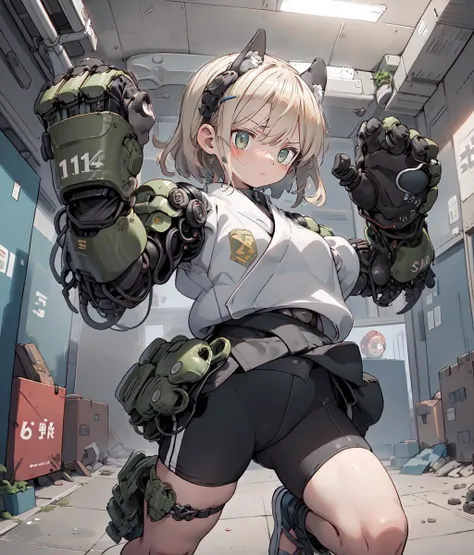 masterpiece,best quality,
solo,1girl,cute,karate gi,bike shorts,oversized mechanical gauntlets,open stance,
<lyco:mecha_gauntlets_v10b:0.6>,<lora:fineline-v1:1.0>