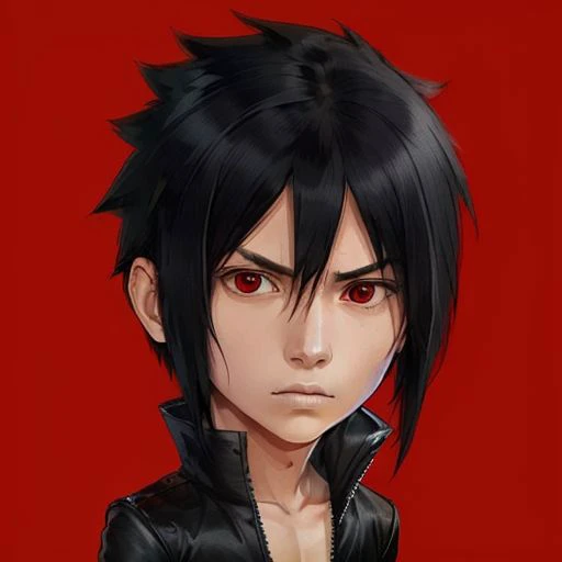 full body, a man with black hair, brown eyes, short hair, serious face, <lyco:Cabezonicos-v1-step00000800:0.8>, red background, uchske, <lora:UchihaSasuke:1>