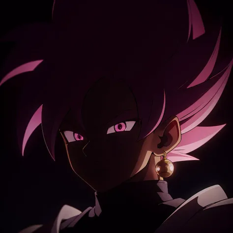 Best_QualityPos, RAW photo, intricate details, best quality, 8k uhd, soft lighting, 1boy, solo, spiked hair, pink hair, pink eyes, glowing eyes, super saiyan, single earring, dougi <lora:Goku_Black_Super_Saiyan_Rose:0.5>  <lora:backlight_slider_v10:-4>