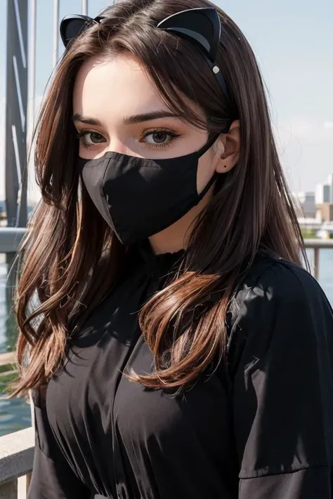 <lora:Shubble:.7>, simple background, upper body, at front, portrait, <lora:GoodHands-vanilla:0.8> better_oppai, Dark Pink blouse, long hair,
A fabric mask covers the lower half of the face, from the bridge of the nose to just below the chin. The mask has a three-layer design with a built-in filter for enhanced protection. The mask's ear loops are adjustable for a secure and comfortable fit.