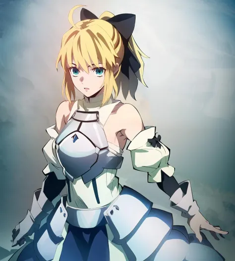 masterpiece,best quality, masterpiece, high detail,detailed face,detailed eyes,rendered eyes,perfect eyes,hip lines,ambient occlusion,crisp image,detailed,amazing,8k,8k wallpaper,8k background,high detailed skin,high res,((((cowboy shot)))),(large breasts)
((1girl,solo)),
<lyco:GoodHands-beta2:1>
<lora:Artoria-Lily-10:0.8>,blonde hair,ahoge,ponytail,hair bow,green eyes,ArtoriaLily,LiSt1 dress armored_dress detached_sleeves gauntlets bare_shoulders,long skirt
<lora:kimetsu_no_yaiba_style_offset:1> anime coloring