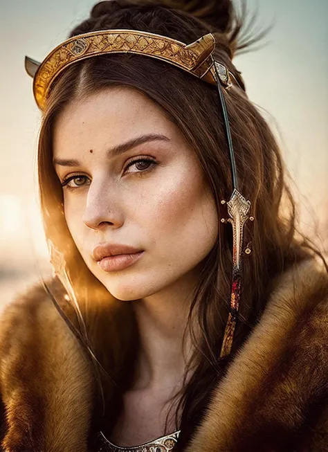 A stunning intricate full color portrait of (sks woman:1) as (viking warrior), (barbarian),  epic character composition, by ilya kuvshinov, alessio albi, nina masic, sharp focus, natural lighting, subsurface scattering, f2, 35mm, film grain, <lora:locon_aleksandrasawicka_v1_from_v1_64_32:1.25>