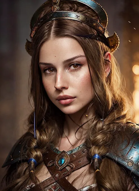 A stunning intricate full color portrait of (sks woman:1) as (viking warrior), (barbarian),  epic character composition, by ilya kuvshinov, alessio albi, nina masic, sharp focus, natural lighting, subsurface scattering, f2, 35mm, film grain, <lora:locon_aleksandrasawicka_v1_from_v1_64_32:1.25>