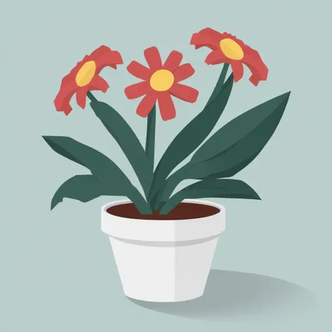 <lora:Flat style-000014:1>,Flat style,flower pot,