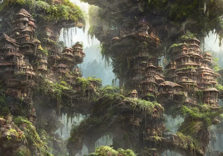 textless, landscape, junglepunk City