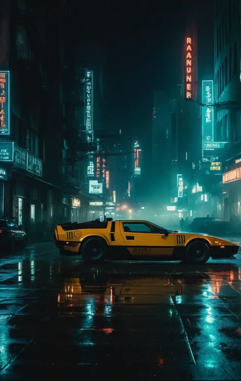 ((stunning night city photo, night time, film grain, blade runner edgy cyberpunk style, dark lighting, dramatic hard shadows)), explosive, material contrast, hyper-detailed, 8k, hyper detailed elegant, ((realistic, photorealistic, hyperreality, dslr quality)), professionally graded colors
