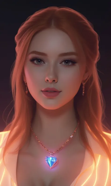 score_9, score_8_up, score_7_up, source_realistic, cute, sexy, 1girl, ginger, portrait, luxury necklace, volumetric lighting, neon black background