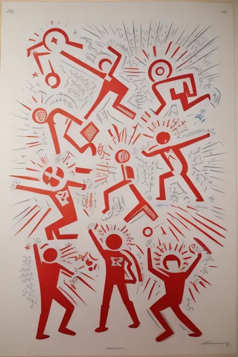 KeithHaring, dense illustration