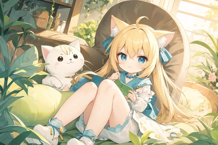 best quality,(kawaii:1.1),(cute),(high resolution:1.2),incredibly absurdres:1.3,incredibly fine illustration,cute girl,cat