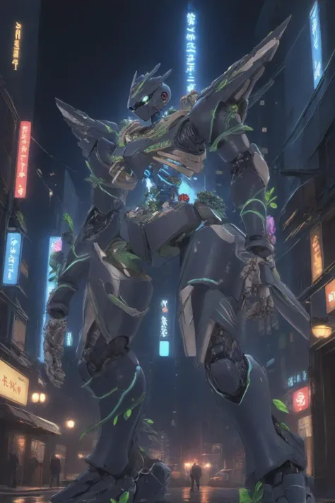 NatureVRM a mech, (RRS:1.2), best quality, masterpiece, ultra-detailed, mecha robot, (ultra-detailed mecha armor), full armor, (very large size mecha:1.5), (city:1.5), glowing eyes, (full body:1.2), (mechanical parts:1), (robot joints:1), (military parts:1.5), (heroic parts:0.2), cable, (battle-ready:1.1),(powerful stance:1.3),(Detailed eye description:1.1),(huge mechanical weapon:1.1), (detailed weapon description:1.1), <lora:xl_srdxl_v1_5g:0.9> <lora:xl_NatureVRM:1>