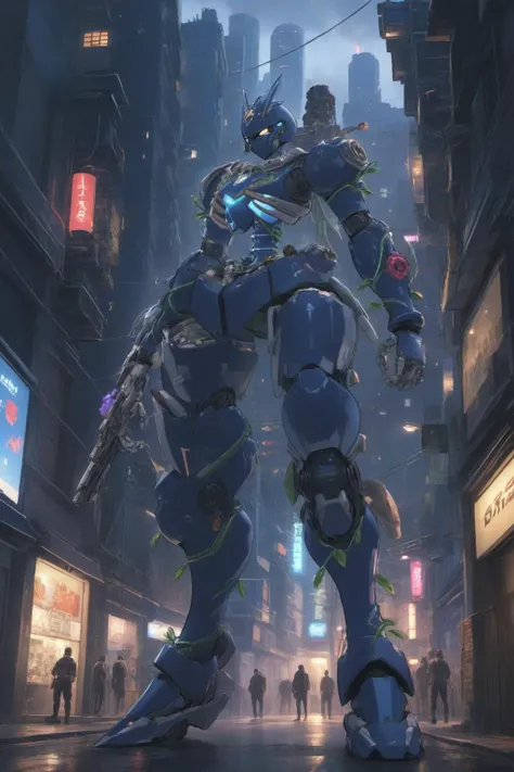 NatureVRM a mech, (RRS:1.2), best quality, masterpiece, ultra-detailed, mecha robot, (ultra-detailed mecha armor), full armor, (very large size mecha:1.5), (city:1.5), glowing eyes, (full body:1.2), (mechanical parts:1), (robot joints:1), (military parts:1.5), (heroic parts:0.2), cable, (battle-ready:1.1),(powerful stance:1.3),(Detailed eye description:1.1),(huge mechanical weapon:1.1), (detailed weapon description:1.1), <lora:xl_srdxl_v1_5g:0.9> <lora:xl_NatureVRM:1>