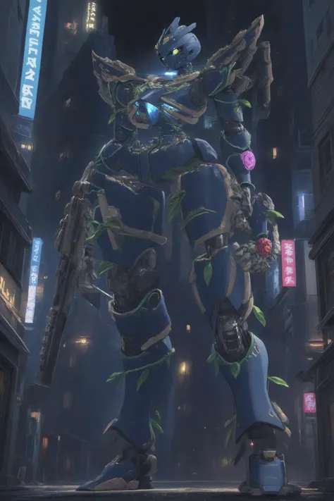 NatureVRM a mech, (RRS:1.3), best quality, masterpiece, ultra-detailed, mecha robot, (ultra-detailed mecha armor), full armor, (very large size mecha:1.5), (city:1.5), glowing eyes, (full body:1.2), (mechanical parts:1), (robot joints:1), (military parts:1.5), (heroic parts:0.2), cable, (battle-ready:1.1),(powerful stance:1.3),(Detailed eye description:1.1),(huge mechanical weapon:1.1), (detailed weapon description:1.1), <lora:xl_srdxl_v1_5g:0.9> <lora:xl_NatureVRM:1>