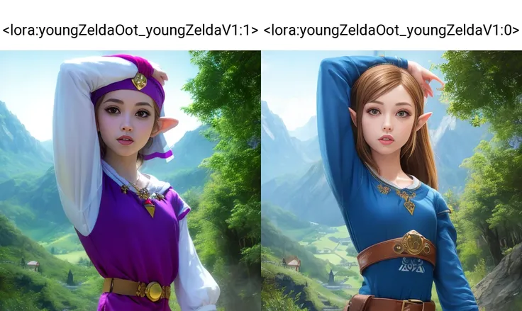 best quality, 2d, princess zelda, OOT, nintendo, young zelda, nature background, detailed face <lora:youngZeldaOot_youngZeldaV1:1>