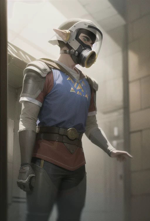 gopro shot, young zelda, at the spaceport, against the background of a sci-fi ship taking off, overcast, mask, sci-fi visor, sci-fi lens, sci-fi respirator, bald head, plate armor, isolated armor, third-person view from below, lots of fine detail, sci-fi style, photography, natural textures, natural light, natural blur, photorealism, cinematic rendering, ray tracing, highest quality, highest detail, Cinematic, Blur Effect, Long Exposure, 8K, Ultra-HD, Natural Lighting, Moody Lighting, Cinematic Lighting hyper-realistic, vibrant, 8k, detailed, ultra detail,<lora:youngZeldaOot_youngZeldaV1:0.8>