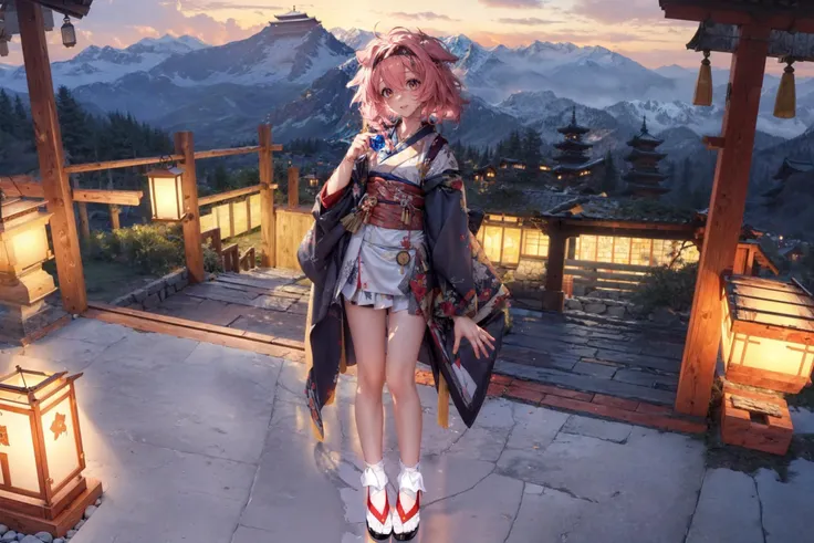 anime girl with pink hair and white shoes standing on a deck