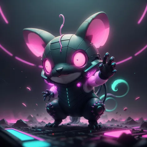<lora:RetrowaveTech-20:0.8>,retrowavetech ,scifi, virtual, vaporwave,wirefrme ,
cyber hamster , pokemon \(creature\), cute , glowing eyes