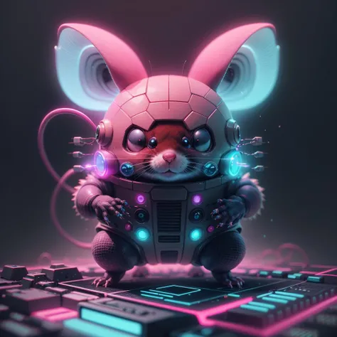 <lora:RetrowaveTech-20:0.8>,retrowavetech ,scifi, virtual, vaporwave,wirefrme ,
cyber hamster , pokemon \(creature\), cute , glowing eyes