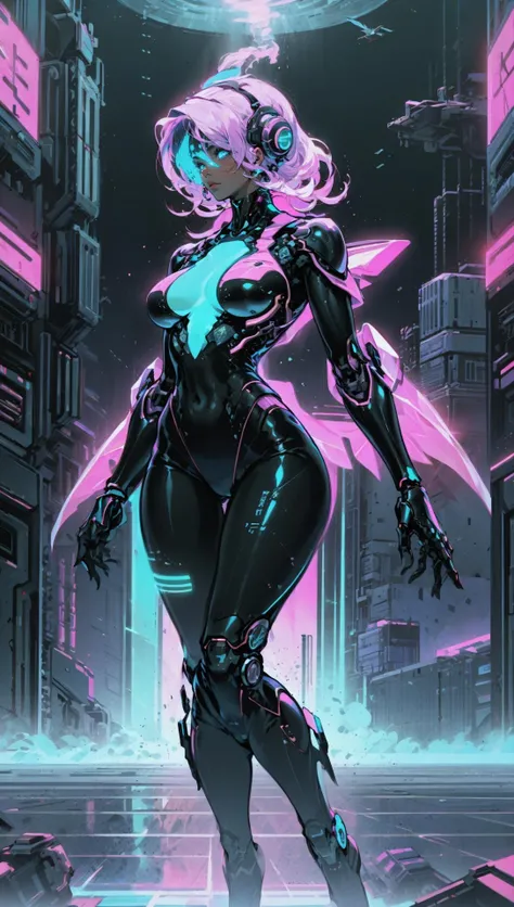 woman wearing glowing virtual bodysuit, retrowavetech logos,voxel reality, scifi scene, <lora:MG_jijia:0.6> <lora:RetrowaveTech:0.9>