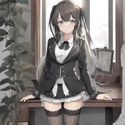 best quality,highly detailed,masterpiece,ultra-detailed,illustration,hagi, 1girl, small breasts, standing, black pantyhose, <lora:HagiSDXL:0.8>