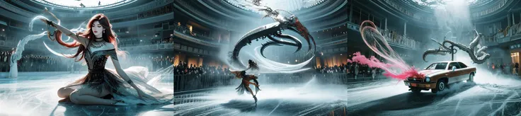 (otherworldly, otherworldly atmosphere, otherworldly appearance), highly insanely detailed, masterpiece, top quality, best quality, highres, 4k, 8k, RAW photo, ((ancient egyptian theme:1.2)), Hong Kong structure, structure, 
(mystical theme), mystical gatmosphere, arcane sanctuaries, otherwordly aura, 
(long_hair, long hair, random colors hair, glowing hair, hair over one eye, long messy hair), 
(eyelashes, eyeliner, eyeshadow, eyelashes, long eyelashes), 
collar, earrings, jewelry, necklace, armlet, 
tentacle, (underwater), nsfw, 
Homestay, Resort, Guest House, 
building, structure, still life, swirling energy, 
action pose, 
drunk, closed eyes, 
abandoned building, shopping mall, overgrown with vegetation, [volumetric fog], cinematic lighting, colorful, 
1girl, <lora:girllikekneeslides:0.8>, knee slides, dancing on grand ice skating exhibition, bling decorate lace dress, sleeves, cinematic light, countless crowd, wind, night, (fantasy world)