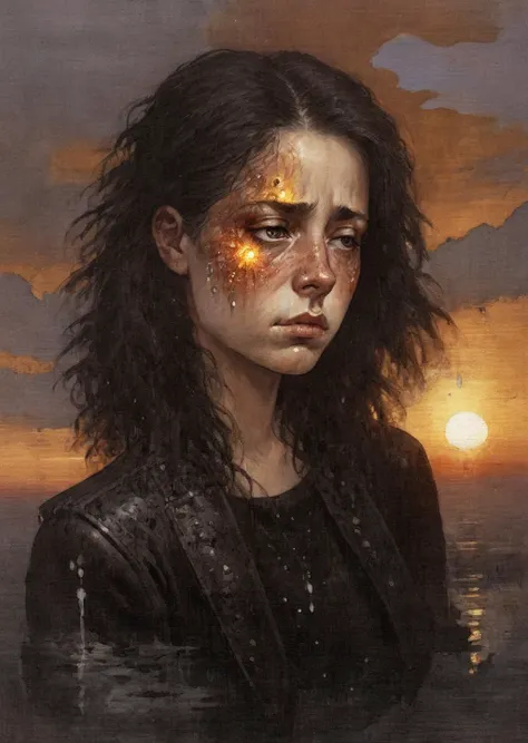 diterlizziartai  watseixl
sunset
portrait of 1girl sad, depressed
detailed face,
tears
fallout
apocalypse
glowing particles
[(details:1.2): [ (many small details:1.3) : [ (many ultrasmall details: 1.2):(very detailed ultrasmall edges and microrelief:1.5):0.7 ]: 0.4 ] :0.2]
<lora:DiTerlizziArtAIcc:0.7> <lora:watseixlv3:0.8>