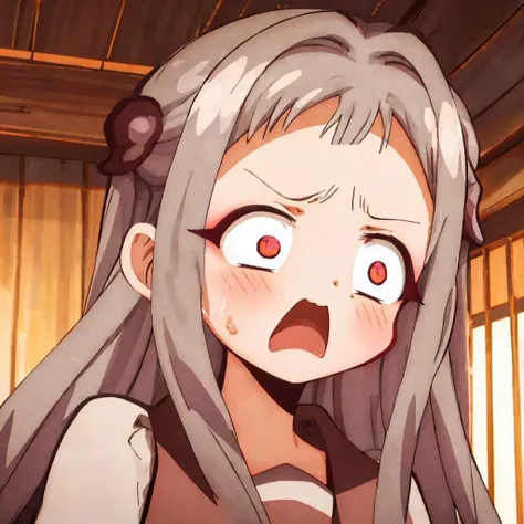 ((Masterpiece)), ((best quality)), solo, 1girl, angry, (funny expression), sweatdrop, yashiro nene, highly detailed, sharp focus, soft lighting, warm colors, constricted pupils
