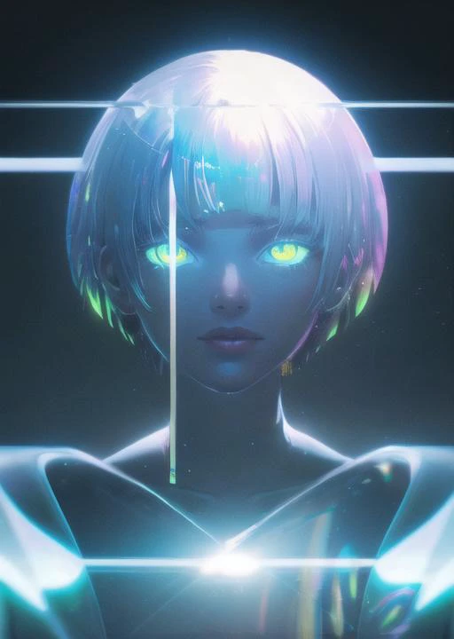 (((Girl))),303,Kodak,Mechanical,((Mechanical Wings)),(Rainbow:0.5),Diamond,Triangle,Round,High Quality,Neon,More Details,Epic Light and Shadow,(holo glass glitch),<lora:303 acid mix:0.4>,