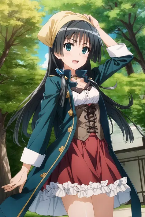 masterpiece, best quality, detailed face,(ultra hi res:1.2),(illustration:1.3),(game cg:1.2),(official concept art: 1.2),
(1girl:1.5),
(),
kawaii,
(small breasts:1.1) ,
(slender),
BREAK
(sophie_cos:1.3), (head scarf),
<lora:sophie_cos_V3:0.7:MIDD>,
dark green long coat,red skirt,frilled_skirt,
cowboy shot,
dynamic pose,
BREAK,
(Saten Ruiko:1.4),
<lora:aCertainScientificRailgun4in1_v1:1>
<lora:add_detail:0.5> ,
